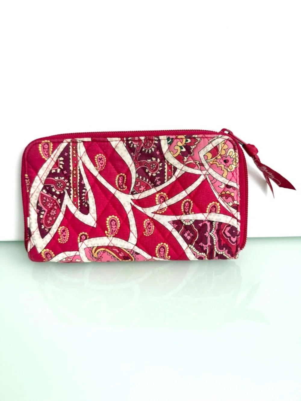 Vera Bradley Rosy Posies Zip Around Wallet Retired Floral Quilted